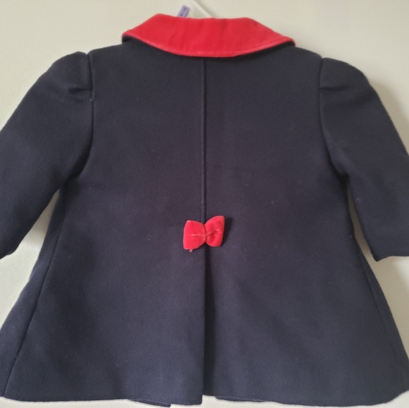 Vintage coat 12 months Baby girls vintage coat 12 months jacket navy and red - Picture 2 of 3